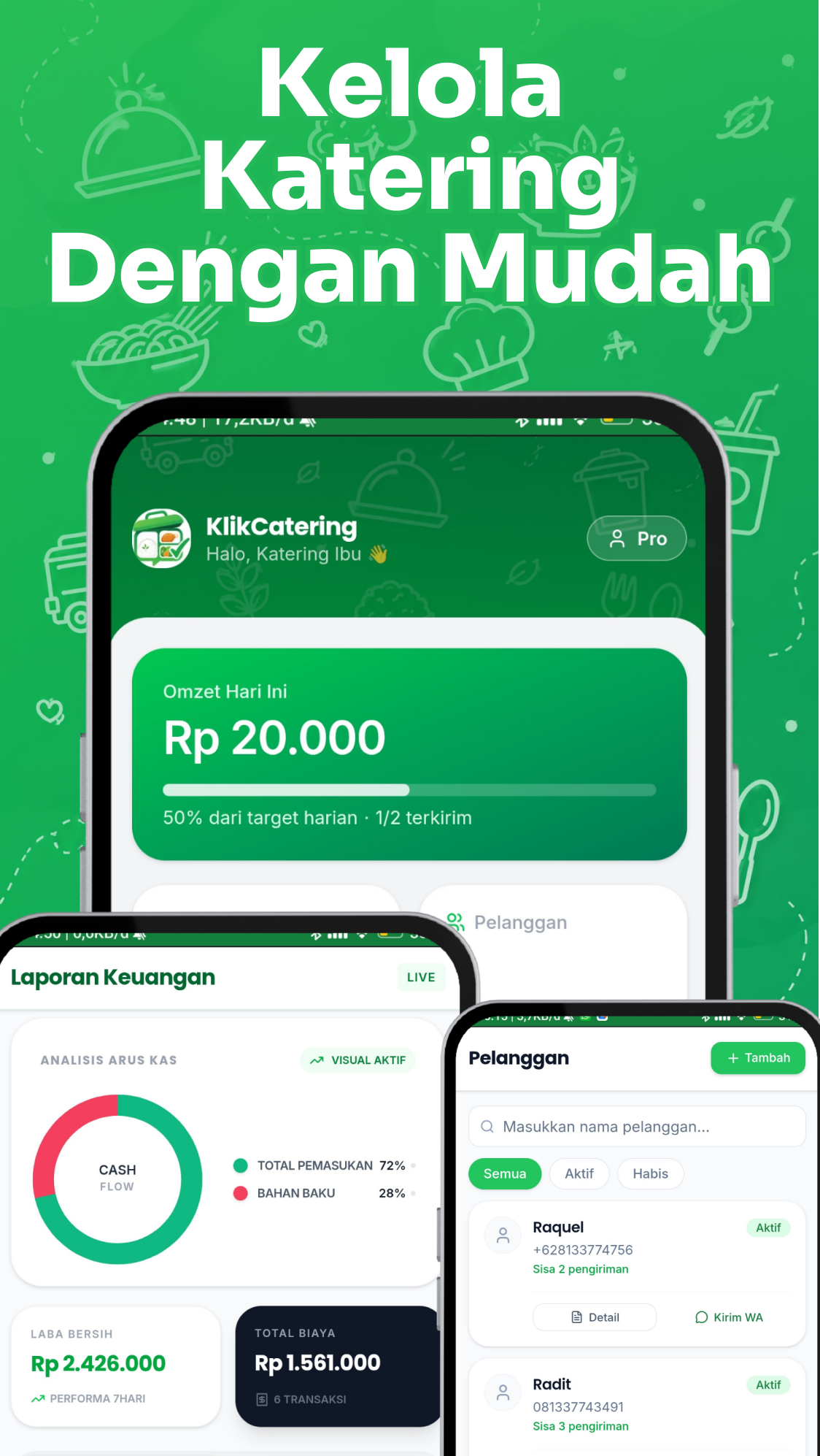 Mockup aplikasi KlikCatering